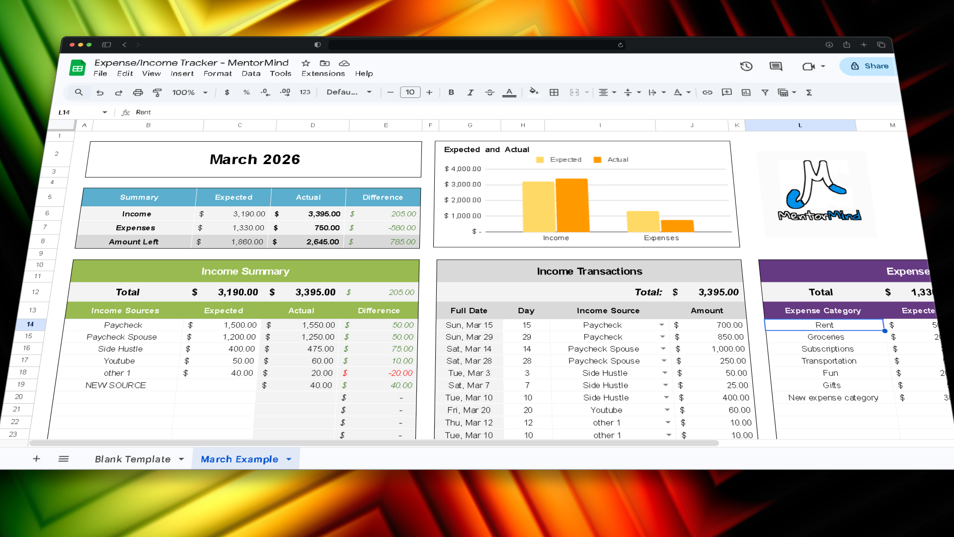 Expense and Income Tracker Showcase